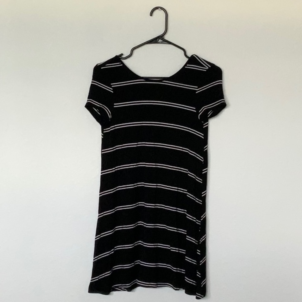 Black & White Striped Swing Dress